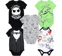 Disney Bodies bébé garçon Nightmare Before Christmas Jack & Sally, Lot 5 Multicolore 0-3 mois