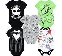 Disney Nightmare Before Christmas Jack Skellington Sally Newborn Baby Boys 5 Pack Bodysuits Multi 0-3 Months