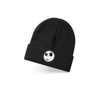 Disney Nightmare Before Christmas L’Étrange Noël de Monsieur Unisexe en Noir | Bonnet d'hiver tricoté avec Personnage brodé Jack Skellington pour Hommes et Femmes | Chapeau Chaud Taille Unique