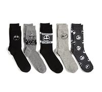 Disney Nightmare Before Christmas Lot de 5 paires de chaussettes pour homme, Noir/gris/multicolore, 10-13