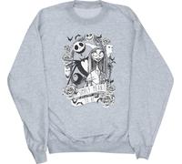 Disney - "Nightmare Before Christmas Simply Meant To Be" Sweatshirt für Damen BI9393 (L) (Grau meliert)