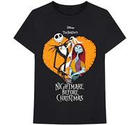 Disney Nightmare Before Christmas T Shirt Heart Logo Officiel Homme Noir