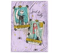Disney Nightmare Before Christmas Tarot Cards Throw Blanket - Measures 50 x 70 inches - Fade Resistant Super Soft Fleece Bedding (Official Product)