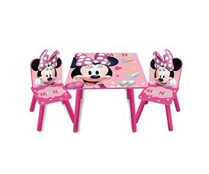 Disney Nixy Kids Minnie Mouse Ensemble table et 2 chaises en bois