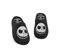 Disney Nightmare Before Christmas de monsieur Jack Pantoufles unisexes | Mules à enfiler pour adultes avec visage de personnage de Jack Skellington en Noir | Chaussures de maison d’intérieur