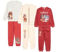 Disney Oceania 2 - Fille - Combinaison de sport molletonnée, jogging de gymnastique assortie avec sweat-shirt à cordon imprimé complet et pantalon [C595 Rouge - 3 ans]