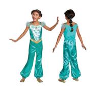 Disney Officiel Classique Déguisement Jasmine Fille Aladdin, Déguisement Halloween Fille en taille S
