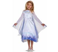 Disney Officiel Robe Queen Elsa Reine des Neige 2 Classique, Déguisement Princesse Fille en taille XS