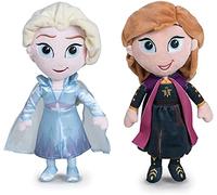 Disney - Pack 2 Peluches 11'81"/30cm Princesses Frozen, La Reine des Neiges - Elsa + Anna Qualité Super Douce