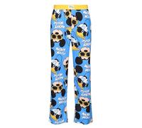 Disney Pantalon de détente pour homme - Tissu en coton bleu Pyjama Mickey et Donald imprimé pour vêtements de nuit, bleu, L