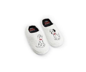 Disney Pantoufles blanches pour femmes 101 Dalmatiens | Chaussures d'intérieur moelleuses et confortables ornées de personnages emblématiques | Idéales pour se détendre à la maison
