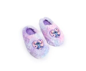 Disney Pantoufles Lilo & Stitch pour filles, violettes, roses et bleues, motif cœur d'intérieur moelleuses | Vêtements d'intérieur avec motif | Produits dérivés