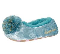 Disney Pantoufles Princesse Jasmine pour filles Aladdin en polaire doublé de fourrure pour déguisement de ballerine, bleu, 8 UK Child