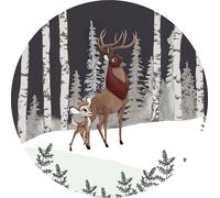 Disney papier peint rond autocollant Bambi Grand Prince gris et marron - 610383 - Ø 128 cm