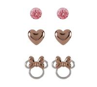 Disney Parure de 3 boucles d'oreilles Minnie Cœur bicolore Plaqué
