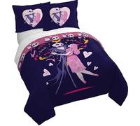 Disney Parure de lit 3 pièces avec housse de couette et taies d'oreiller Jack et Sally de L'Étrange Noël de monsieur Jack et Sally pour enfant Violet