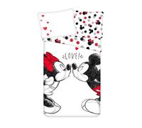 Disney - Parure de lit en coton ""Minnie et Mickey : Love 2"" - 140 x 200 cm