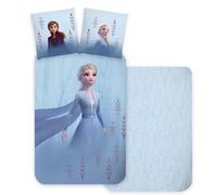Disney Parure de Lit Enfant Reine des Neiges - 100x135 cm + 40x60 cm - 100% Coton - Elsa & Anna - Housse de Couette et Taie d’Oreiller - Motif True to Myself