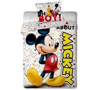 Disney Parure de lit Mickey Housse de Couette taie lit 1 Personne - 140 x 200 cm + 63 x 63 cm
