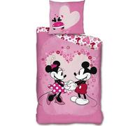 Disney Parure de Lit Minnie, Housse de Couette Réversible 140x200 cm avec Taie d'oreiller 63x63 cm