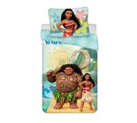 Disney Parure de lit Oceania Vaiana, housse de couette 140 x 200 cm + taie d'oreiller 70 x 90 cm, 100 % coton, multicolore (réversible)