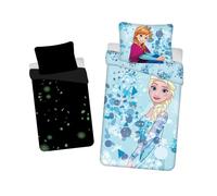 Disney - Parure de lit phosphorescente en coton ""la Reine des Neiges"" - 140 x 200 cm