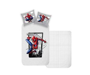 Disney Parure de lit réversible Home Spiderman, 135 x 200 cm, Taie d'oreiller 80 x 80 cm, Super Douce, 100% Coton, 2 pièces Spiderman, Doux et agréable sur la Peau