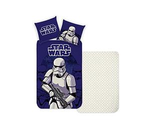 Disney Parure de lit réversible Home Star Wars pour Enfant,135x200 cm,Taie d'oreiller 80x80cm, Stormtrooper, 2 pièces, Parure de lit Star Wars, Super Douce,100% Coton, Doux et agréable sur la Peau