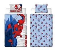 Disney Parure de lit Simple Spiderman sous Licence Officielle pour Enfants | Parure de lit réversible Double Face avec taie d'oreiller Assortie | Motif Aventure | Parure de lit Simple | Polycoton
