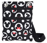 Disney Passport Crossbody Bag Mickey & Minnie Icon Print Travel Black, multicolore