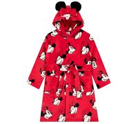 Disney Peignoir Fille Minnie Mouse, Robe De Chambre Enfant Avec Oreilles 3D, Peignoir De Bain Enfant, Rouge 5-6 ans