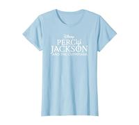 Disney Percy Jackson and the Olympians Series Title Logo T-Shirt, Femme, Bleu Céleste, XS
