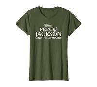 Disney Percy Jackson and the Olympians Series Title Logo T-Shirt, Femme, Olive, M