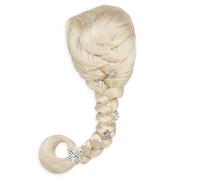 Disney - Perruque d’Elsa de La Reine des Neiges 2 - Cheveux blonds tressés avec des mèches irisées et des breloques en forme de flocon de neige 3D, convient aux enfants de 3 ans et plus