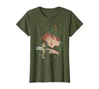 Disney Peter Pan Clochette Hey You T-Shirt, Femme, Olive, S