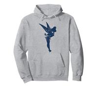 Disney Peter Pan Fée Clochette Pixie Dust Silhouette Sweat à Capuche, Unisexe pour adultes, Gris Chiné, XL