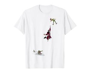 Disney Peter Pan Hook Falling To The Alligator T-Shirt, Homme, Blanc, XL