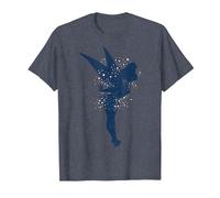 Disney Peter Pan T-shirt graphique Fée Clochette Americana Shadow T-Shirt, Homme, Bleu Chiné, 4XL
