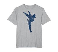 Disney Peter Pan T-shirt graphique Fée Clochette Americana Shadow T-Shirt, Homme Grandes tailles, Gris Chiné, 2X Tall