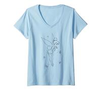 Disney Peter Pan Tinkerbell Wish Sketch T-Shirt avec Col en V