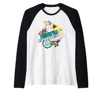 Disney Phineas and Ferb Freestyle Fanatics Skateboarding Manche Raglan