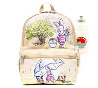 Disney Piglet Mini sac à dos pour enfants - Ensemble avec sac à dos Winnie l'ourson de 33 cm avec poche avant et bouteille d'eau | Sac à dos Disney Piglet pour l'école, Porcinet Mini sac à dos, Winnie