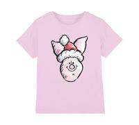 Disney Piglet Santa Hat T-Shirt Enfant, Rose, 3-4 A