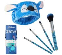 Disney Pinceaux Maquillages Stitch - Set Pinceaux Maquillage Yeux et Blush Coffret Cadeau Femme Fille Ado Lilo et Stitch (Bleu)