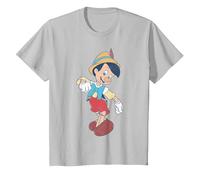 Disney Pinocchio Vintage Portrait T-Shirt, Enfant, Argent, 10 ans