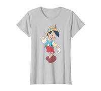 Disney Pinocchio Vintage Portrait T-Shirt, Femme, Argent, L