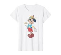 Disney Pinocchio Vintage Portrait T-Shirt, Femme, Blanc, S