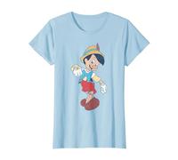Disney Pinocchio Vintage Portrait T-Shirt, Femme, Bleu Céleste, S