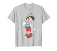 Disney Pinocchio Vintage Portrait T-Shirt, Homme, Argent, S