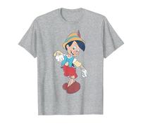 Disney Pinocchio Vintage Portrait T-Shirt, Homme, Gris Chiné, XL